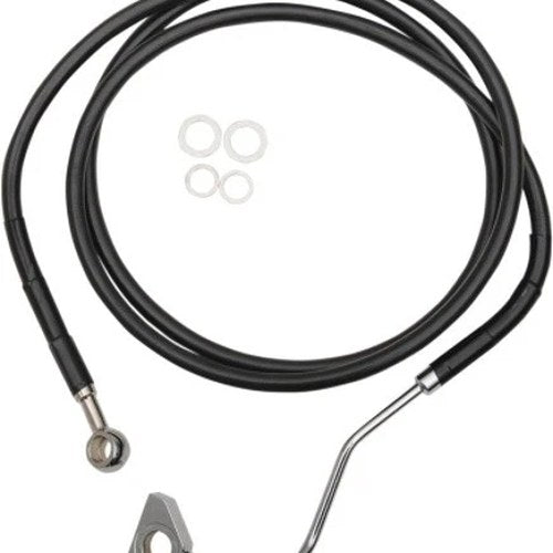 Drag Specialties Front Upper Brake Line Kit Black ABS Only Stock Length #1048000
