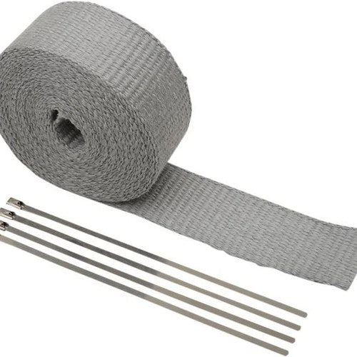 Cycle Performance Exhaust Wrap w/Tie Wraps 2" x 25' Silver