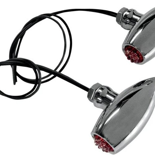 Joker Machine Astro Custom Mount LED Marker Lights Chrome/Red Harley-Davidson