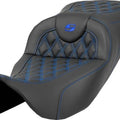 Saddlemen RoadSofa LS Ext. Reach Seat Blue Stitch #284779 Harley Davidson