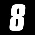Factory Effex 7" Factory Numbers #8 White 3-Pack