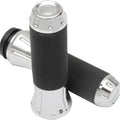 Drag Specialties Cobra Grips Black/Chrome #173927