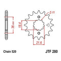 JT Front Sprocket 520 13T fits Honda NX250 Dominator 1988-1990