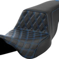 Saddlemen Step-Up LS Seat F. Lattice Blue Stitch Black #284768 Harley Davidson