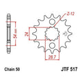 JT Front Sprocket 530 17T for Kawasaki Ninja ZX-11/ZZR1200/GPz 900R/Ninja ZX-14