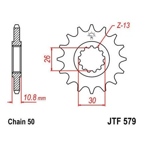 JT Front Sprocket 530 16T #JTF579.16 Yamaha YZF-R1/FZS1000 FZ1