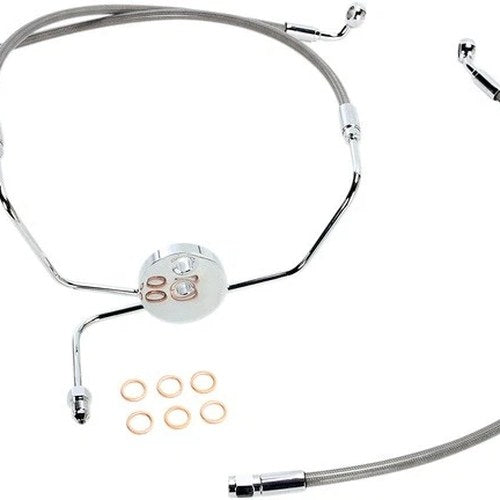 Magnum Alt Length XR Non-ABS Comp. Front Brake Line Kit 25" SS/Chr #SSC1304-25