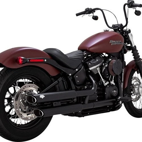 Vance & Hines Pcx Twin Slash Dual Slip-On Mufflers Black #46376 Harley Davidson