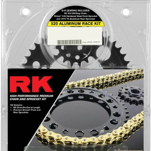 RK 520 Xre Aluminum Race Chain & Sprocket Kit Black/Gold for Yamaha R6 2006-2020