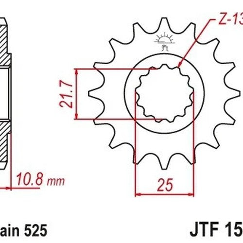 JT Front Sprocket 15T #JTF1586.15 fits Yamaha YZF-R6 2006-2020