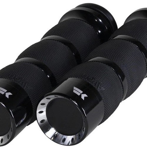 Khrome Werks Air Cushion Turbine Tip Grips Black #500230 Harley Davidson