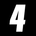 Factory Effex 4" Factory Number #4 White 3-Pack