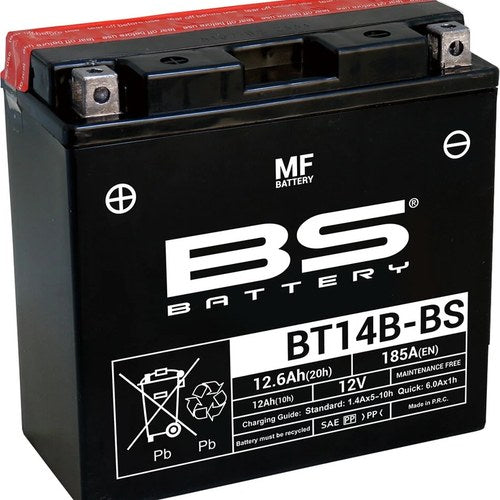 BS Battery Maintenance Free Battery BT14B-BS #300629 for Yamaha/Hyosung