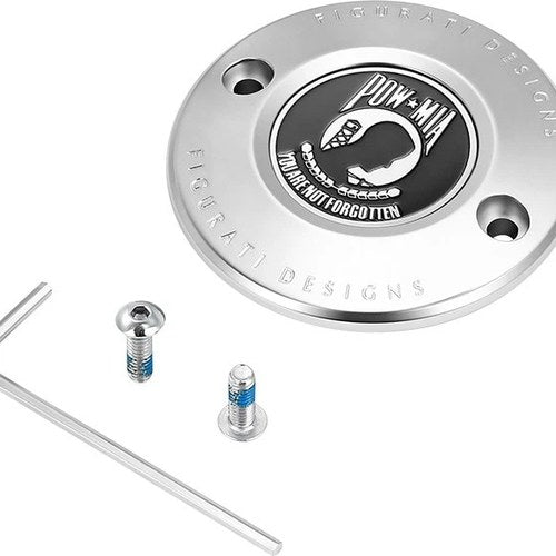 Figurati Designs 2-Hole Timing Cover POW-MIA Polished #FD50-TC-2H-SS