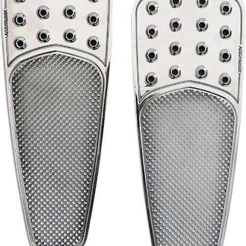 Accutronix Knurled/Drilled Teardrop Driver Floorboards Chrome #FBF01-KDTC