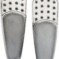 Accutronix Knurled/Drilled Teardrop Driver Floorboards Chrome #FBF01-KDTC