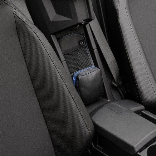 Show Chrome Rear Console Organizer Zippered Black/Blue Stitching #H44-3ZBLUE