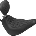 Mustang Wide Tripper Solo Seat With Backrest Diamond Stitch Black #83007