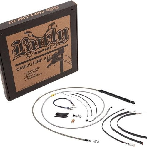 Burly Handlebar Cable/Line Kit for 16" Hangers w/o ABS Stainless #B30-1250