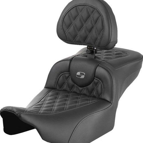 Saddlemen RoadSofa LS Ext. Reach Seat With Backrest Gray Stitch #285006