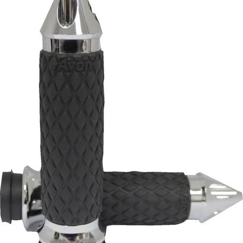 Avon Grips Diamond Contour Spike Grips Chrome #DIA-60-CH-SPIKE Harley Davidson