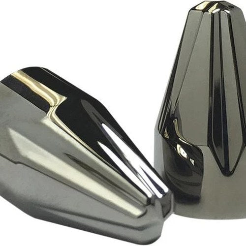 Ciro Bolt Caps 1/4" Fluted Spike Black 10-Pack