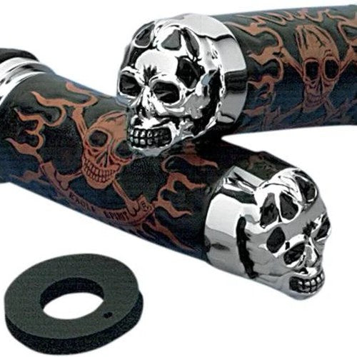 DS Skull Grips without Throttle Sleeves Harley Davidson #139179