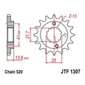 JT Front Sprocket 520 15T #JTF1307.15 for Kawasaki Ninja ZX-6R/Ninja ZX-6RR