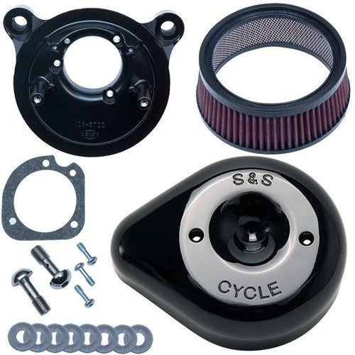 S&S Stealth Air Cleaner Kit w/Teardrop Cover Black #170-0523 Harley Davidson