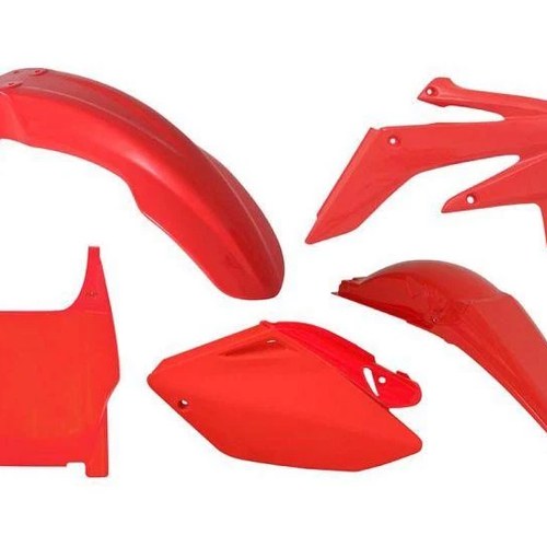 R-TECH Red Plastic KIT/5 Honda CRF250R 2004-2005, With Front Plate