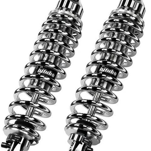 Bitubo Wme Spring Preload Adjustable Shocks Rear 12" Chrome Harley Davidson Dyna