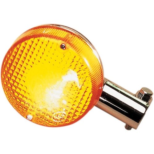 K&S DOT Turn Signal Assembly Dual Filament Front Chrome Amber 25-4095 for Yamaha