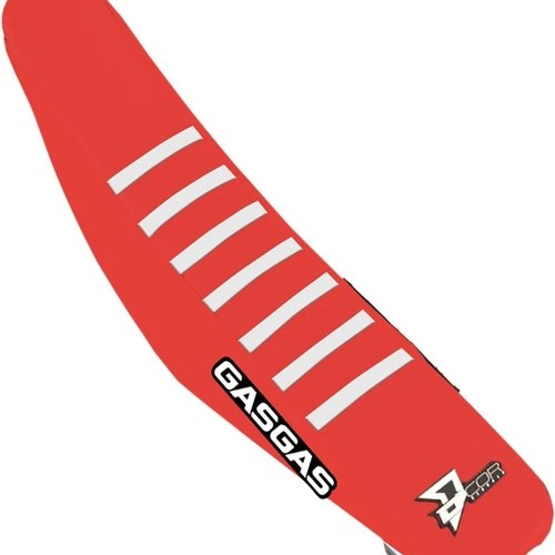 Dcor Ribbed Seat Cover Red/Red/White #30-65-002 Gas MC 125/MC 250