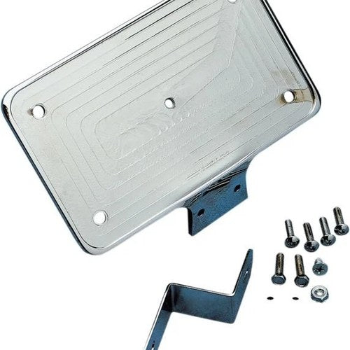 DS Aluminum Laydown License Plate Mount Chrome Harley Davidson Softail #139644