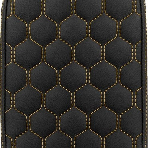 Saddlemen RoadSofa HC Gravestone Sissy Bar Pad Gold Stitch 6.5" W x 11" H