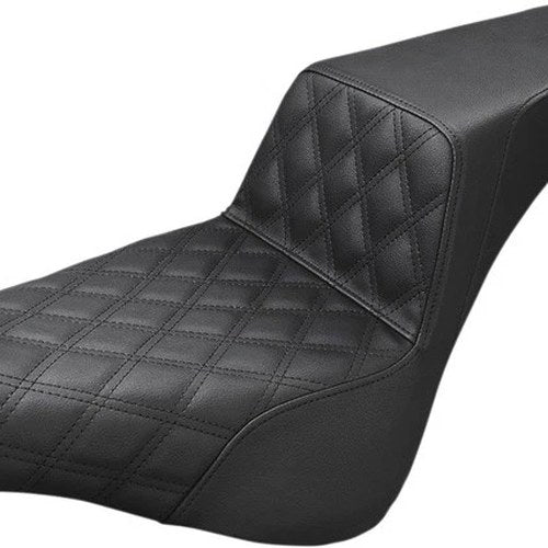 Saddlemen Step-Up LS Seat F. Lattice Stitch Black 283697 Harley Davidson Softail