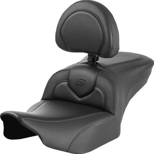 Saddlemen RoadSofa CF Seat With Backrest #284973 Harley Davidson