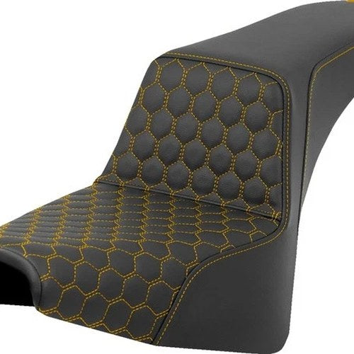 Saddlemen Step-Up HC Seat Gold Stitch #284701 Harley Davidson FXBB/FXBBS/FXST
