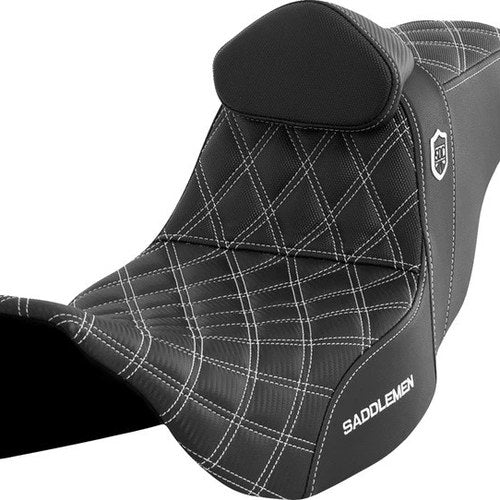 Saddlemen Sdc Performance Gripper Seat With Backrest White Stitch #284880