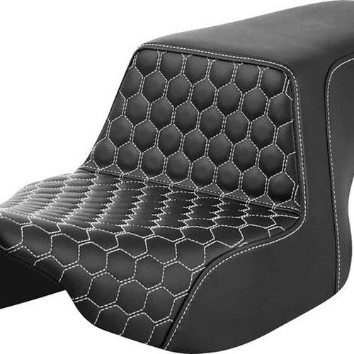 Saddlemen Step-Up HC Seat White Stitch Harley Davidson Road Glide/Street Glide