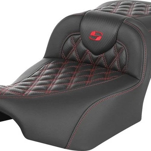 Saddlemen RoadSofa LS/CF Ext. Reach Seat Red Stitch #285005 Harley Davidson
