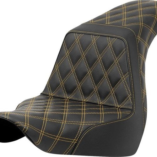 Saddlemen Step-Up LS Seat Gold Stitch Black #284741 Harley Davidson