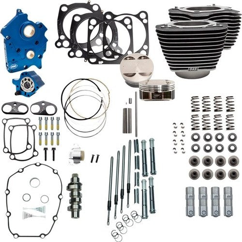 S&S 128" Water Cooled Power Pack with 550 Chain Drive Cam & Highlighted Fins