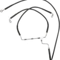 DS Extended Front Brake Line Kit Black Non-ABS +6" Oversize #1047992