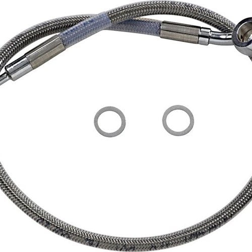 DS Braided Front Upper ABS Brake Line Kit 23-1/2" +2" Clear Coated #212120