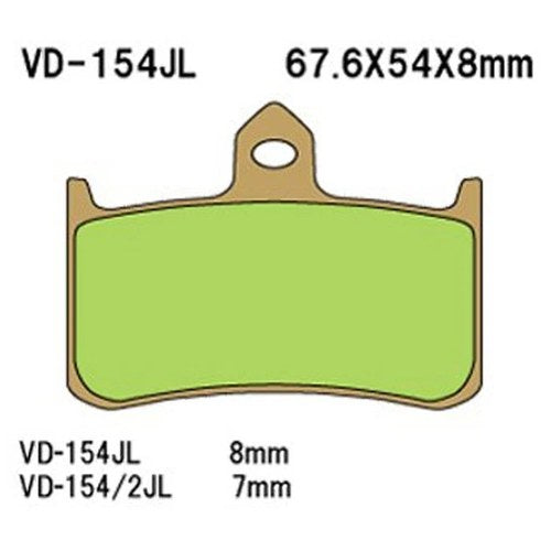Vesrah VD-154RJL Sintered Metallic Brake Pads Front #VD-154RJL for Honda