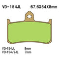 Vesrah VD-154RJL Sintered Metallic Brake Pads Front #VD-154RJL for Honda