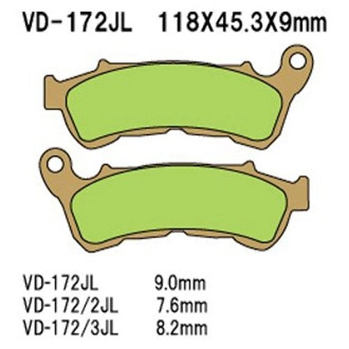 Vesrah VD-172RJL Sintered Metallic Brake Pads Front #VD-172RJL for Honda
