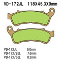 Vesrah VD-172RJL Sintered Metallic Brake Pads Front #VD-172RJL for Honda
