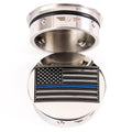 Figurati Designs Swingarm Covers US Flag Blue Line Polished #FD70-ABFL-SS